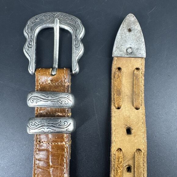 Best American Clothing Co Tan Genuine Leather Western Style Belt 61294 USA - Picture 6 of 11